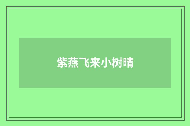 紫燕飞来小树晴