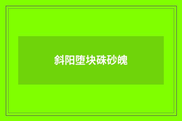 斜阳堕块硃砂魄