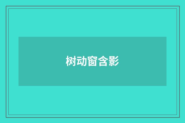 树动窗含影