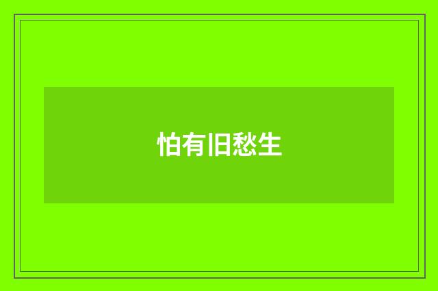 怕有旧愁生