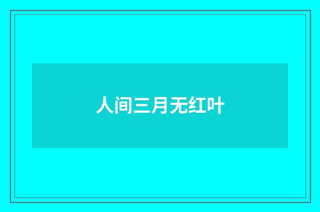 人间三月无红叶