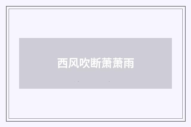 西风吹断萧萧雨