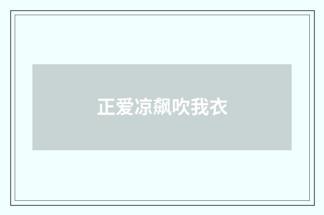 正爱凉飙吹我衣