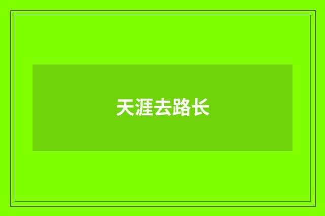 天涯去路长