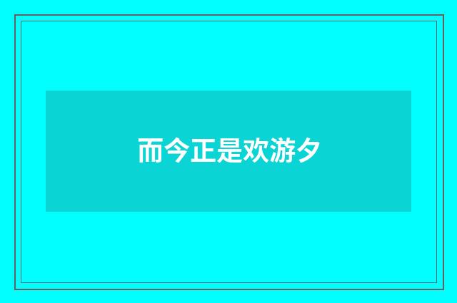 而今正是欢游夕