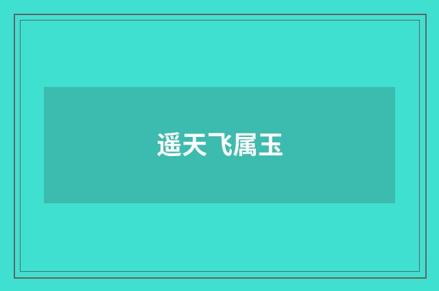 遥天飞属玉