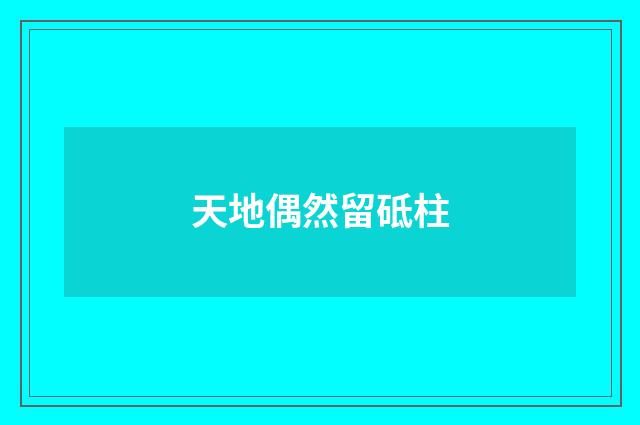 天地偶然留砥柱