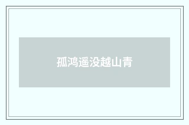 孤鸿遥没越山青