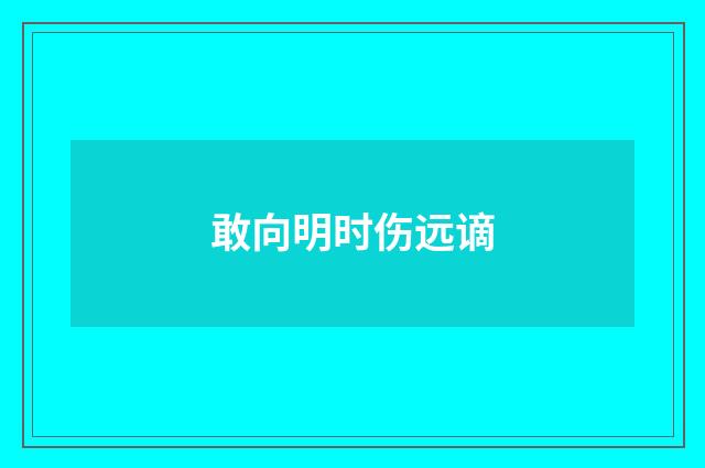 敢向明时伤远谪