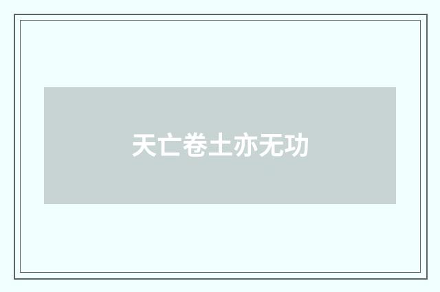 天亡卷土亦无功