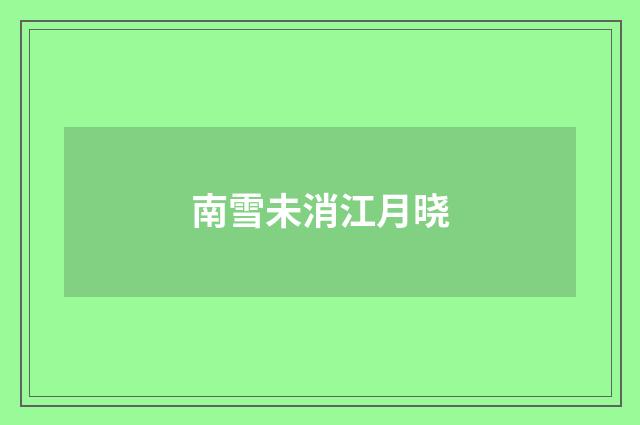 南雪未消江月晓