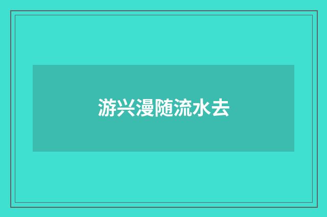 游兴漫随流水去