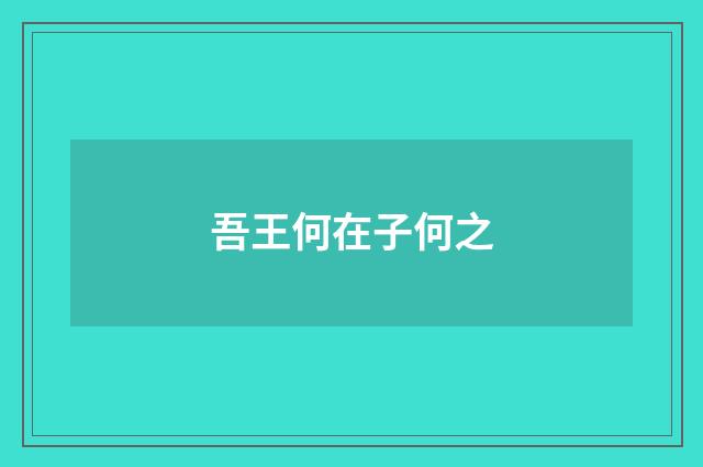 吾王何在子何之