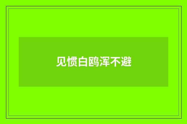 见惯白鸥浑不避