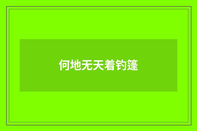 何地无天着钓篷