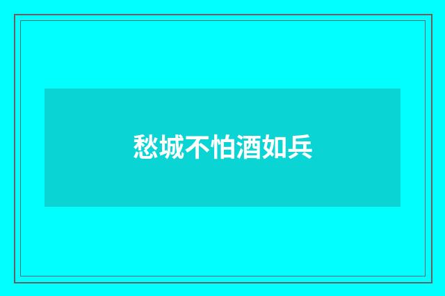愁城不怕酒如兵