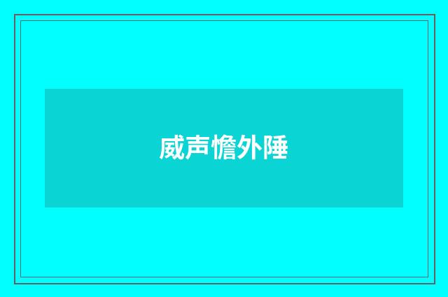 威声憺外陲