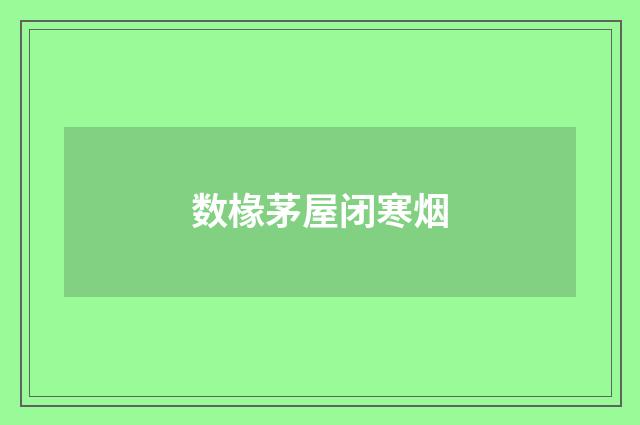 数椽茅屋闭寒烟