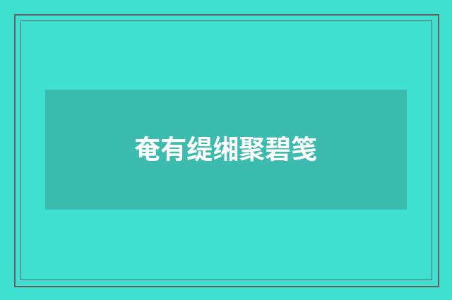 奄有缇缃聚碧笺