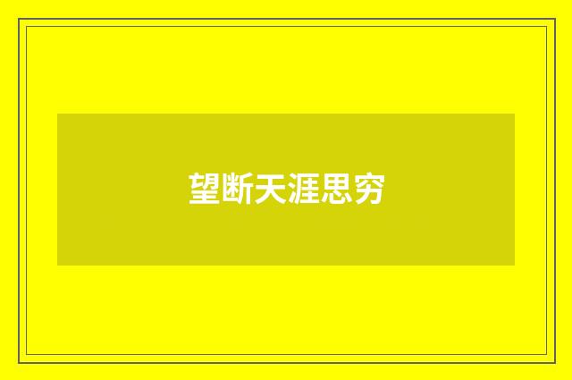 望断天涯思穷