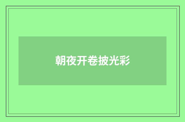 朝夜开卷披光彩