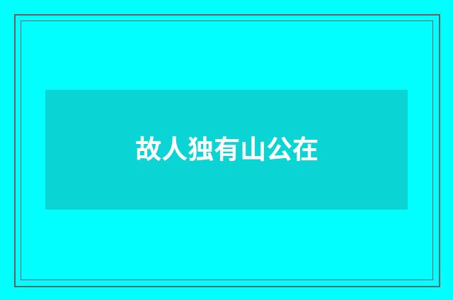 故人独有山公在