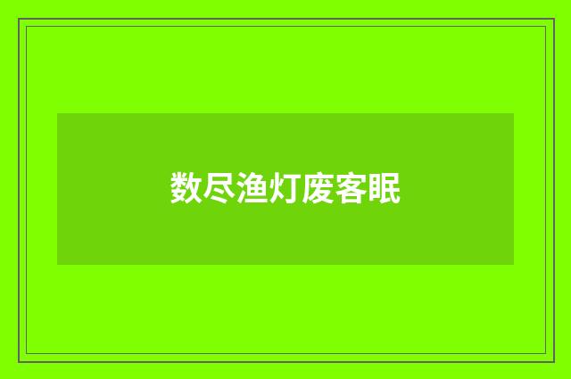 数尽渔灯废客眠
