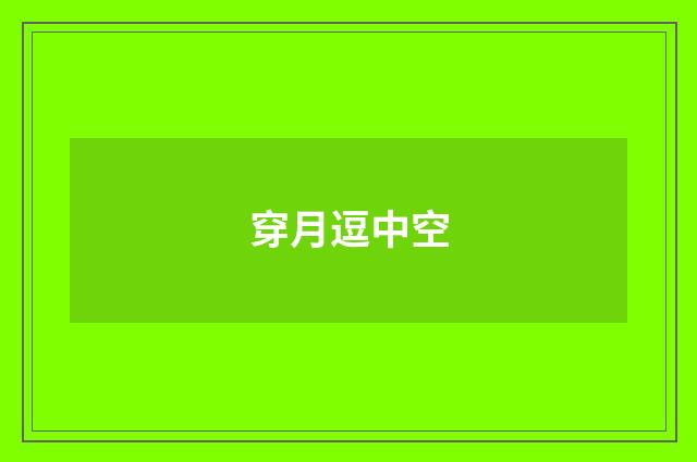 穿月逗中空