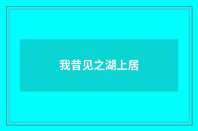 我昔见之湖上居