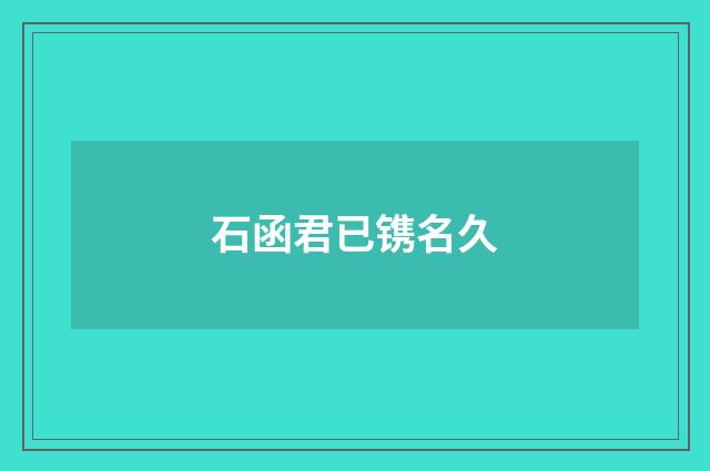 石函君已镌名久