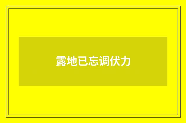 露地已忘调伏力