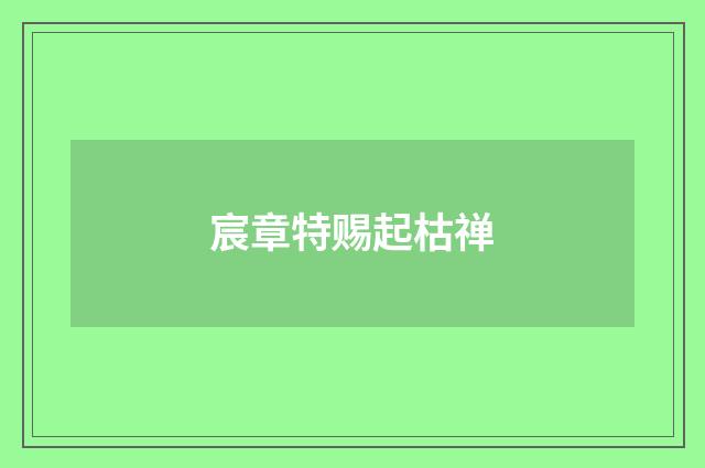 宸章特赐起枯禅