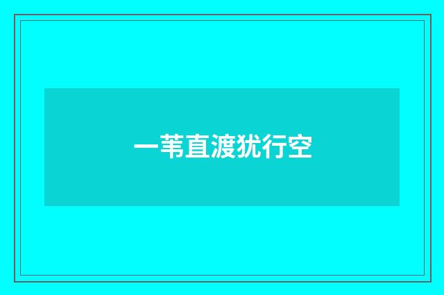 一苇直渡犹行空