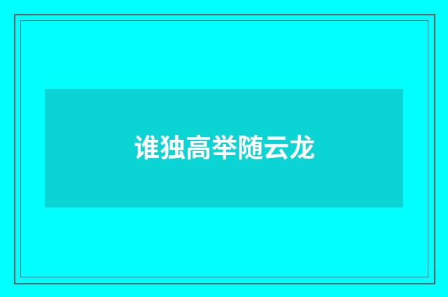 谁独高举随云龙