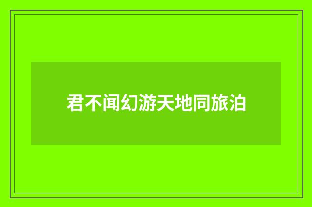 君不闻幻游天地同旅泊