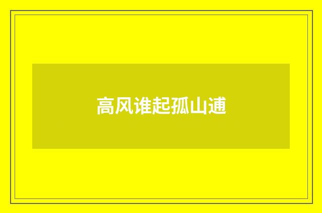高风谁起孤山逋