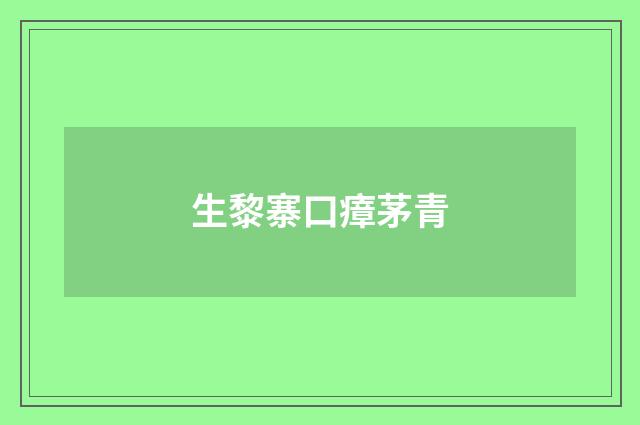 生黎寨口瘴茅青