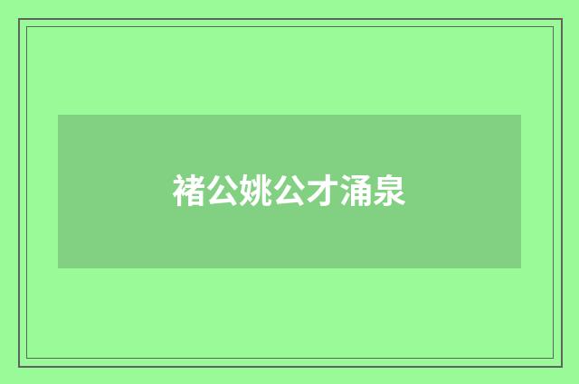 褚公姚公才涌泉