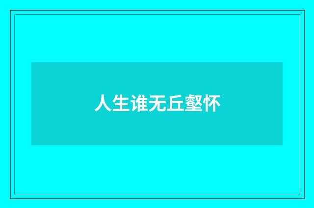 人生谁无丘壑怀