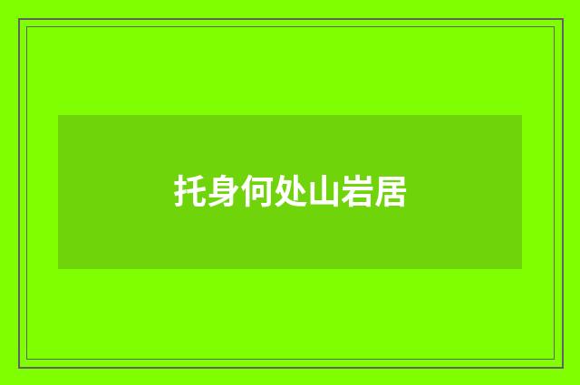 托身何处山岩居