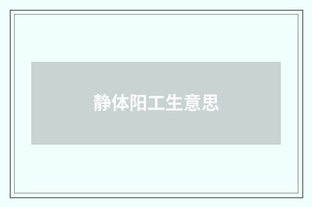 静体阳工生意思