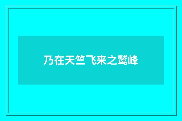 乃在天竺飞来之鹫峰