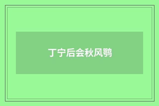 丁宁后会秋风鹗
