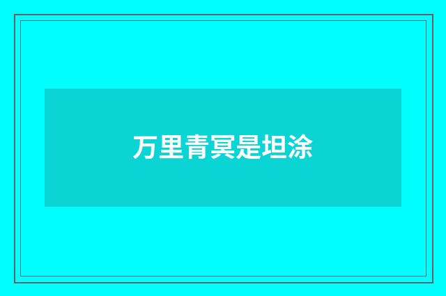 万里青冥是坦涂