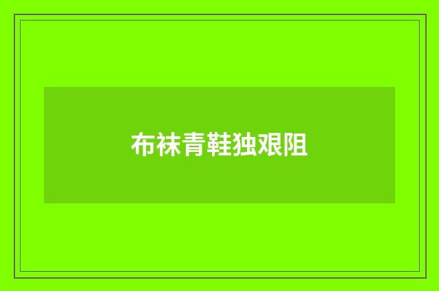 布袜青鞋独艰阻