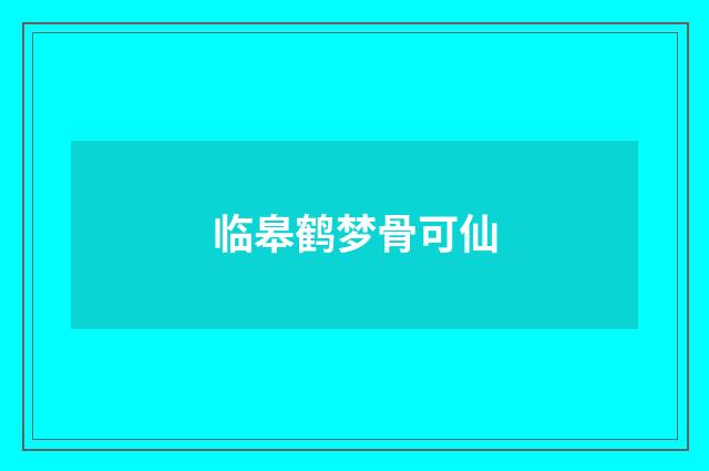 临皋鹤梦骨可仙