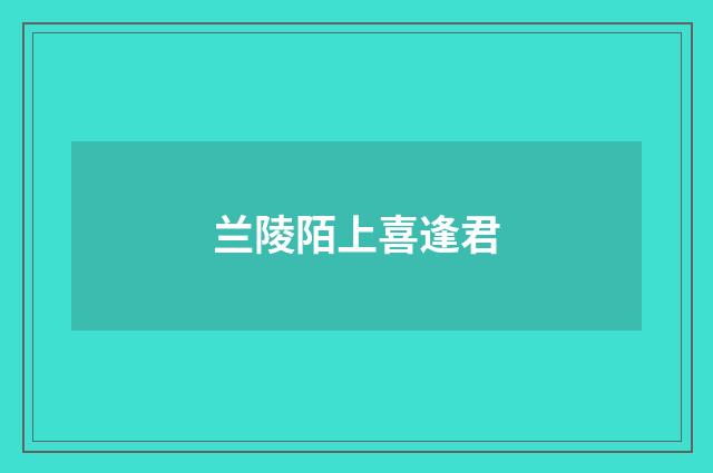 兰陵陌上喜逢君