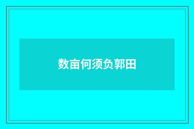数亩何须负郭田
