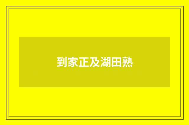到家正及湖田熟