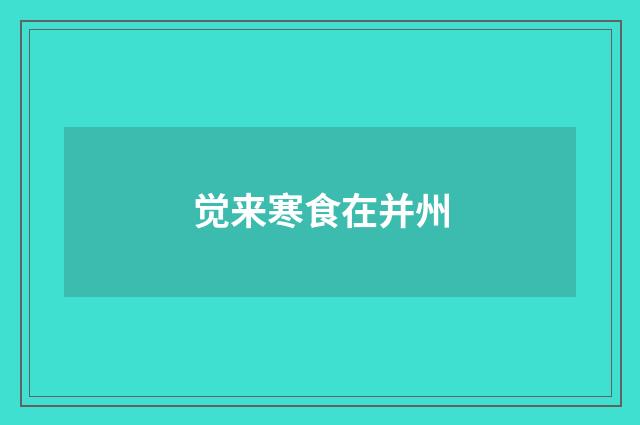 觉来寒食在并州